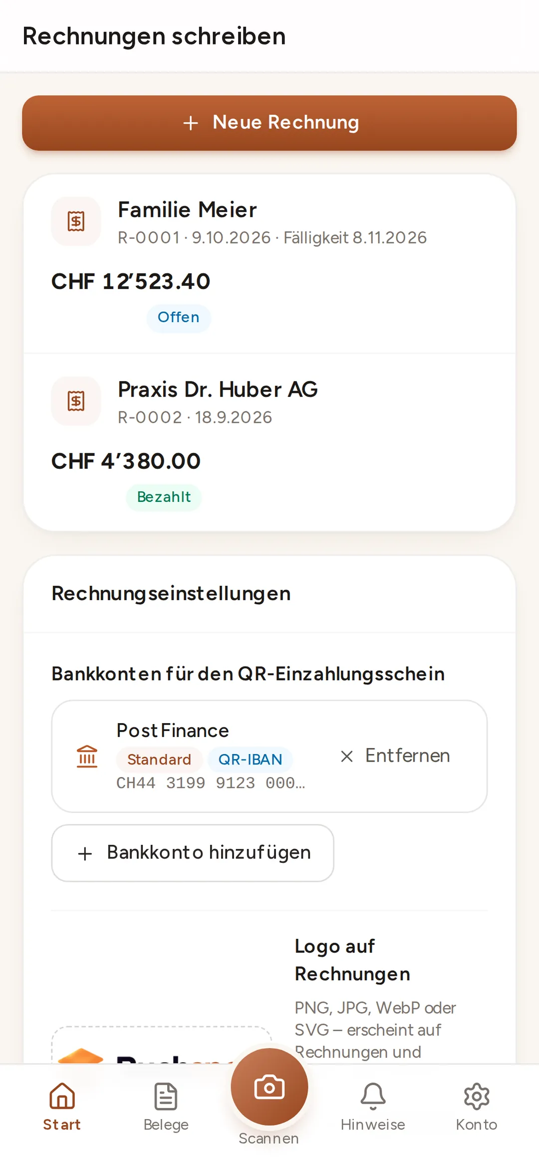 Buchsnap app: create invoices on the go