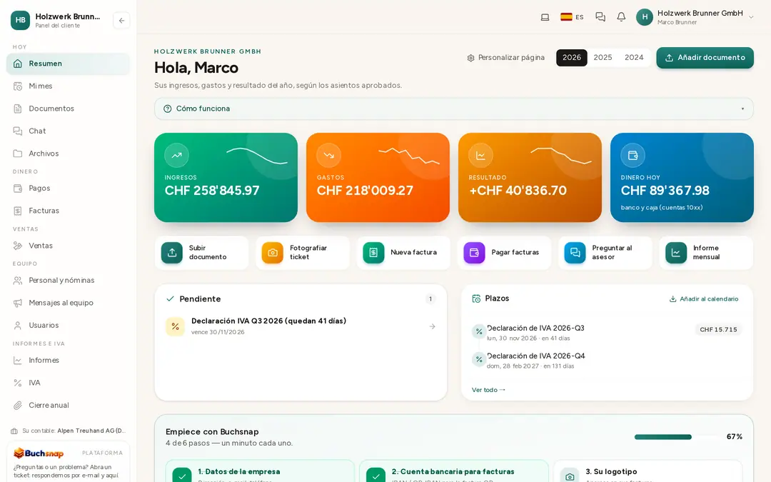 Modo contable en el portal del cliente